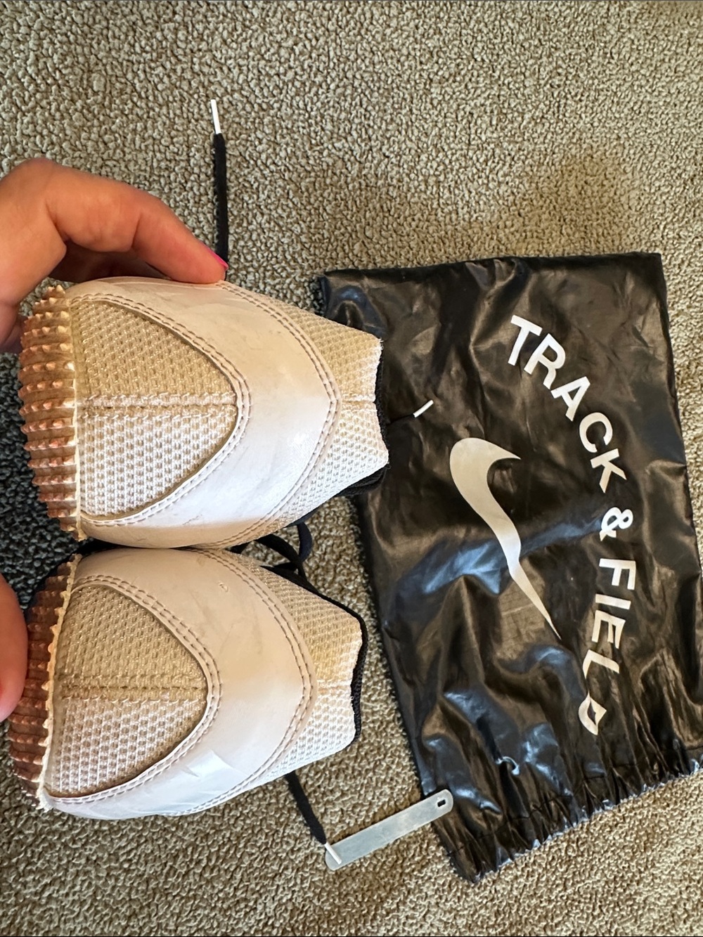 Nike White and Black Men's Track Spikes with Neon Lime Inner Detail - Picture 5 of 5